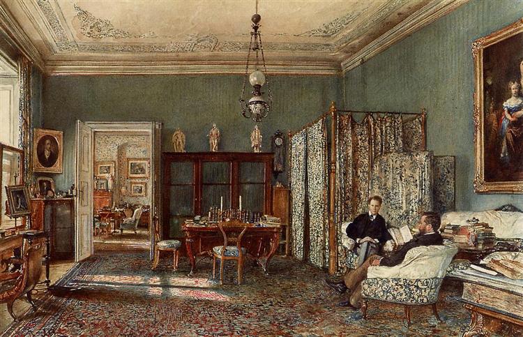 The Morning Room of the Palais Lanckoronski, Vienna, 1881 - Рудольф фон Альт