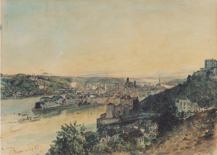 View of Passau, 1864 - Rudolf von Alt