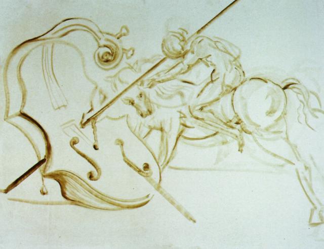 St. George Overpowering a Cello, 1983 - Salvador Dali