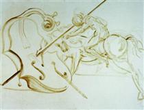 St. George Overpowering a Cello - Salvador Dali