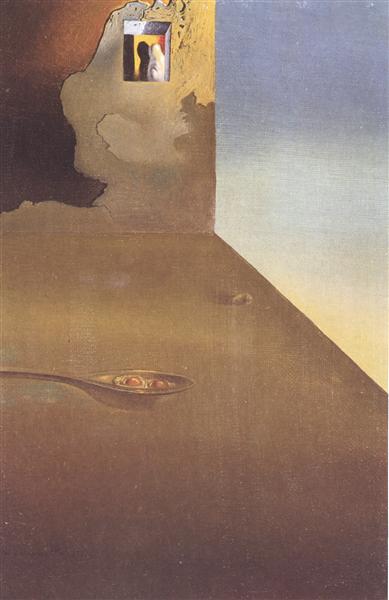 The Meeting of the Illusion and the Arrested Moment - Fried Eggs Presented in a Spoon, 1932 - Salvador Dali