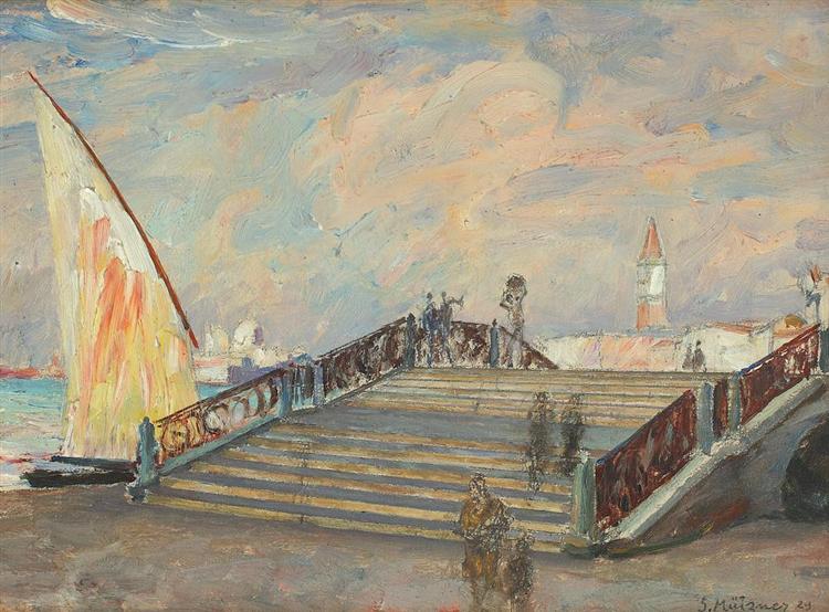 Bridge in Venice, 1929 - Samuel Mützner