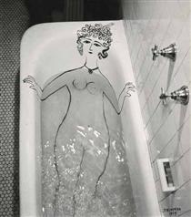 Girl in Bathtub - Saul Steinberg