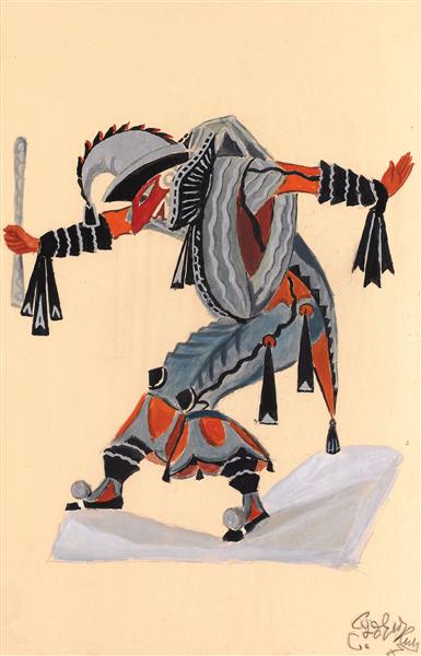 Costume design for "Venetian madmen" - Jester, 1915 - Сергей Судейкин