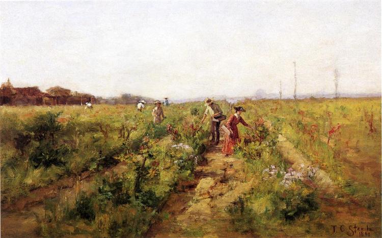 In the Berry Field, 1890 - T. C. Steele
