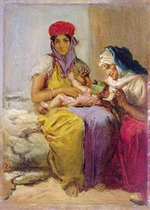 Young Moorish Woman Nursing Her Child - Теодор Шассерио