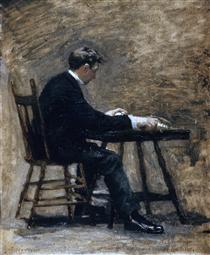 Between Rounds Study for the Timer - Thomas Eakins