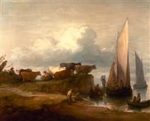 A Coastal Landscape - Thomas Gainsborough