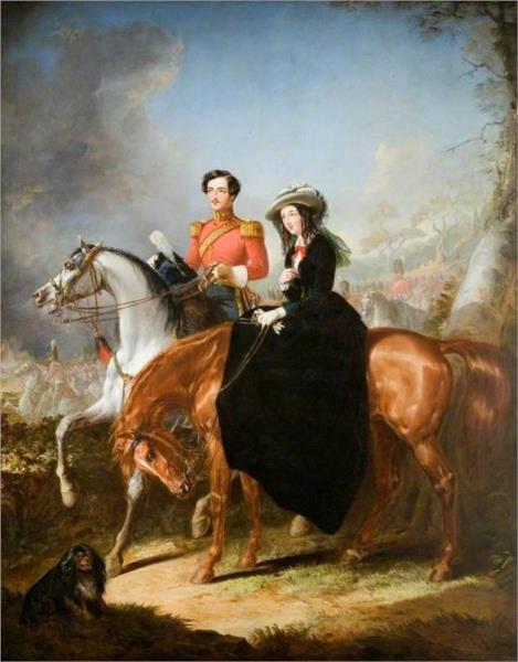 Devereux Cockburn, Royal Scots Guard, and His Sister Anne Russell, 1854 - Thomas Jones Barker
