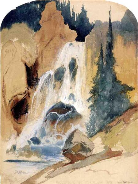 Crystal Falls (watercolour), 1871 - Thomas Moran