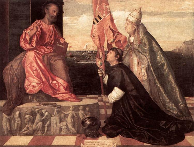 Pope Alexander IV Presenting Jacopo Pesaro to St Peter, 1503 - Тициан