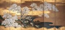 Cherry trees - Tosa Mitsuoki