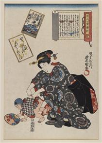 Mother and Baby - Utagawa Kunisada II.