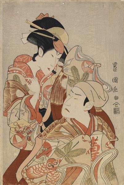 The actors Matsumoto Yonesaburô I and Nakamura Denkurô IV, 1798 - Утагава Тоёкуни