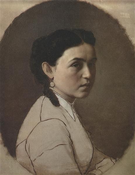 Portrait of E.E. Perov, c.1860 - Vasili Perov