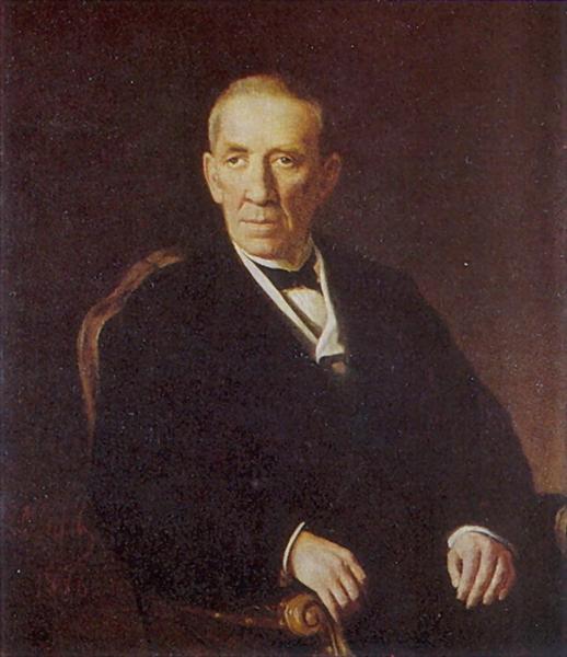 Portrait of Peter Ivanovich Nikolayev, chairman of the Vladimir district council, 1876 - Vassili Perov