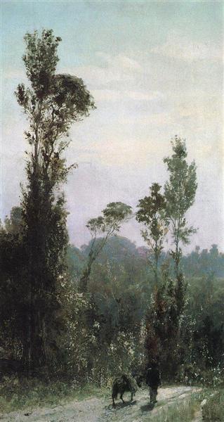Italian landscape with a peasant, 1874 - Vassili Polenov