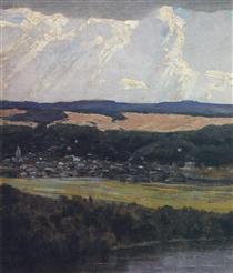 View of Tarusa from high Oka bank - Wassili Dmitrijewitsch Polenow