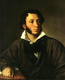 Portrait of Alexander Pushkin - Wassili Andrejewitsch Tropinin