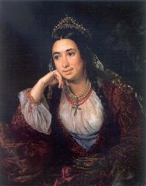 Portrait of a writer V.I.Lizogub - Vasili Tropinin