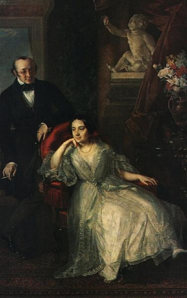 Portrait of Nikolai Ivanovich and Nadezhda Mikhailovna - Vasily Tropinin