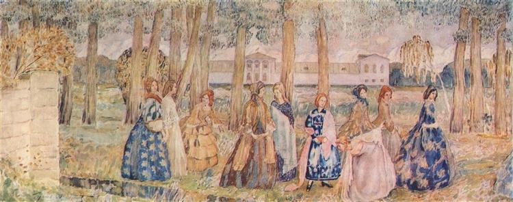Autumn Evening (sketch for a panel), 1904 - Віктор Борисов-Мусатов
