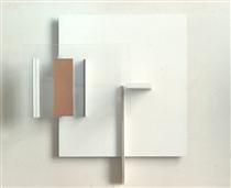 Abstract in White, Black and Ochre - Victor Pasmore