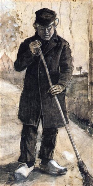 A Man with a Broom, 1881 - 梵谷