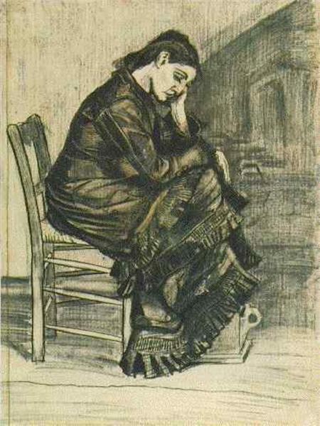 Bent Figure of a Woman Sien, 1882 - Винсент Ван Гог