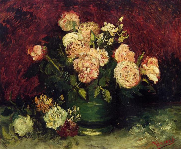 Bowl with Peonies and Roses, 1886 - Винсент Ван Гог
