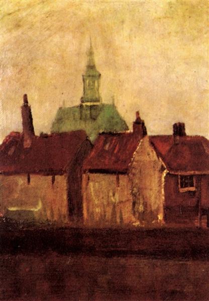 Cluster of Old Houses with the New Church in The Hague, 1882 - Vincent van Gogh