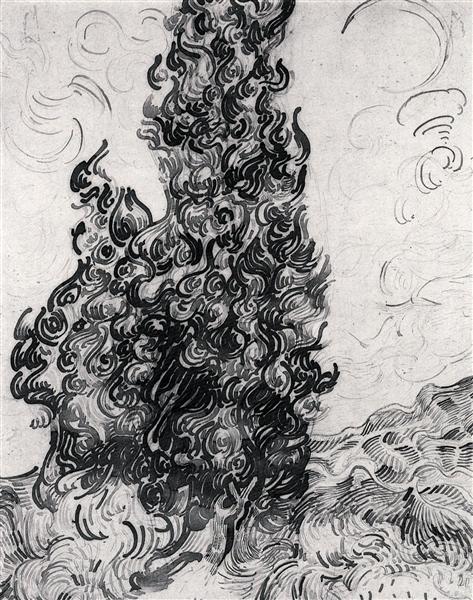 Cypresses 18 Vincent Van Gogh Wikiart Org