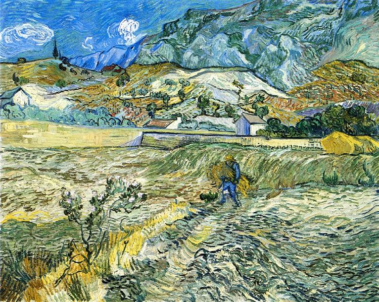 Обгороджене поле із селянином, 1889 - Вінсент Ван Гог