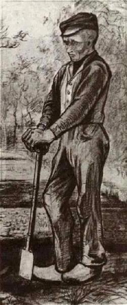 Селянин що спирається на лопату, 1881 - Вінсент Ван Гог