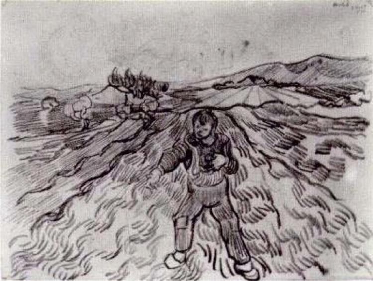 Field with a Sower, 1890 - Винсент Ван Гог