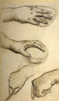 Four Hands, Two Holding Bowls - Vincent van Gogh