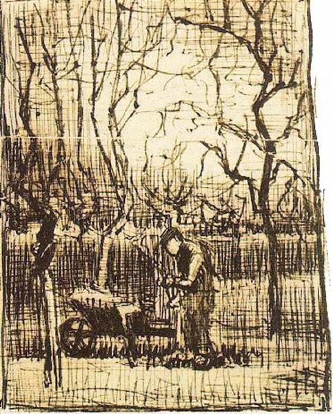 Gardener with a Wheelbarrow, 1884 - 梵谷