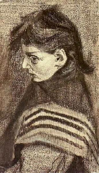Girl with Shawl, Half-Figure, 1883 - 梵谷