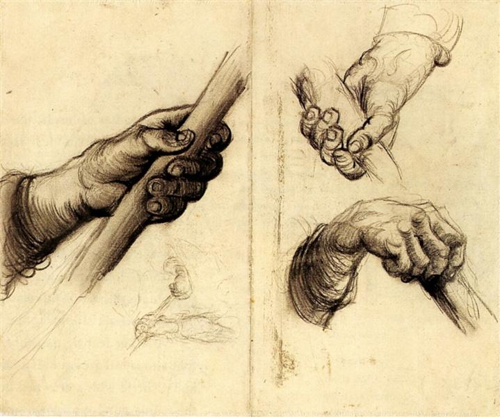 Hands with a Stick, 1885 - Vincent van Gogh