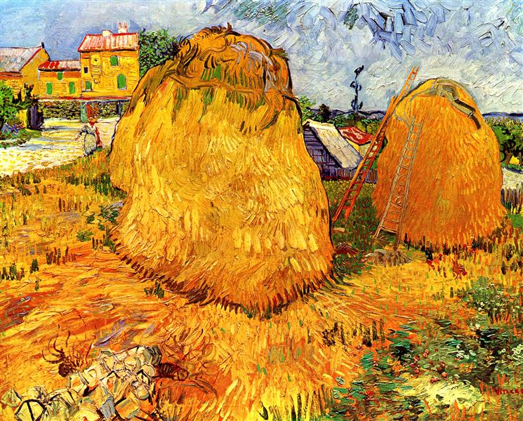 Haystacks in Provence, 1888 - Винсент Ван Гог