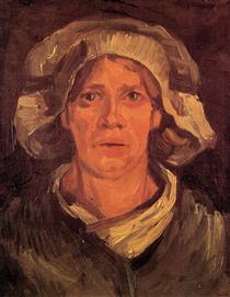 Head of a Peasant Woman with White Cap - Vincent van Gogh