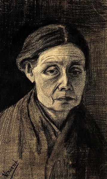 Head of a Woman, c.1883 - 梵谷