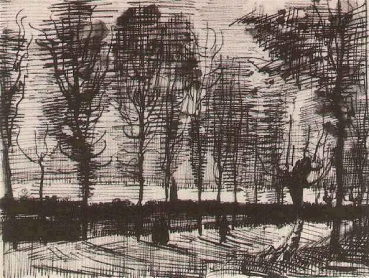 Lane with Poplars, 1885 - Винсент Ван Гог