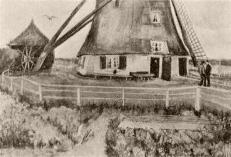 Lower Part of the Windmill De Laakmolen, 1882 - Винсент Ван Гог