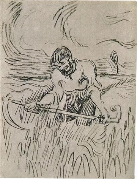Man with Scythe in Wheat Field, 1890 - Винсент Ван Гог