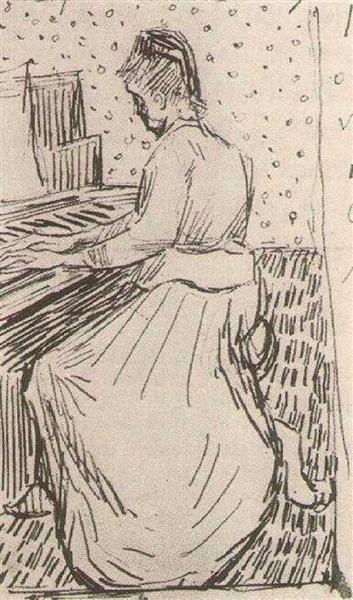 Marguerite Gachet at the Piano, 1890 - 梵谷