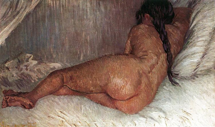 Nude Woman Reclining, Seen from the Back, 1887 - 梵谷