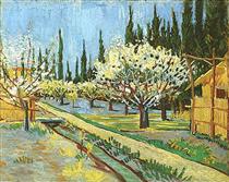 Orchard in Blossom, Bordered by Cypresses - Vincent van Gogh