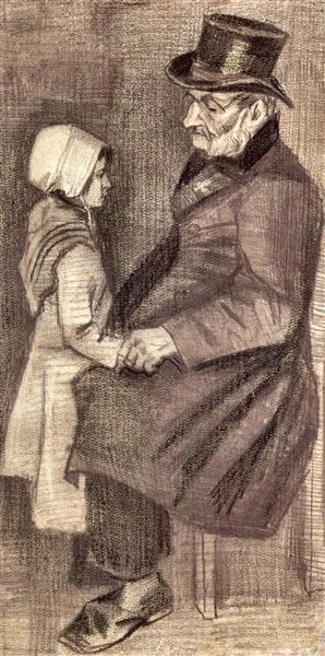 Orphan Man, Sitting with a Girl, 1882 - Винсент Ван Гог