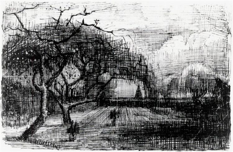 Parsonage with Flowering Trees, 1884 - Винсент Ван Гог